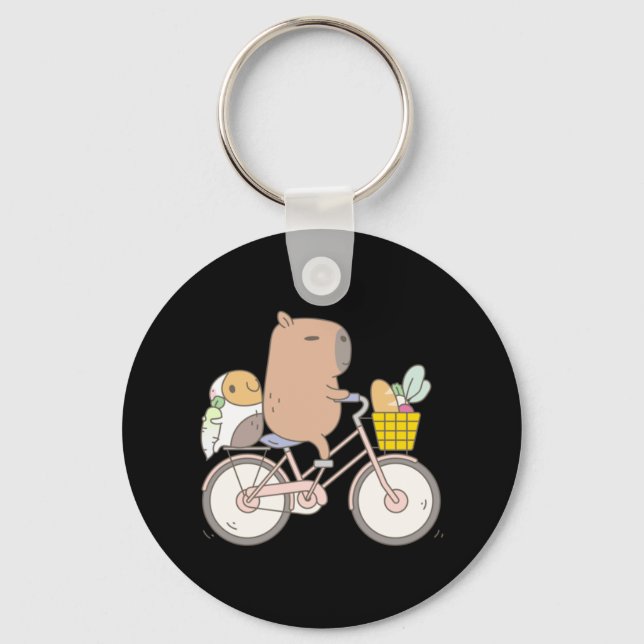Bubu the Guinea Pig Biking Key Ring (Front)