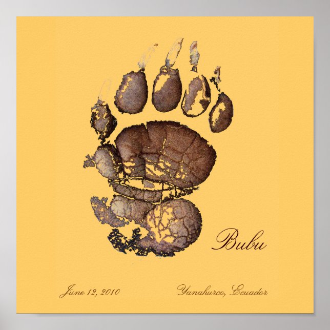 Bubu's Pawprint brown Poster (Front)