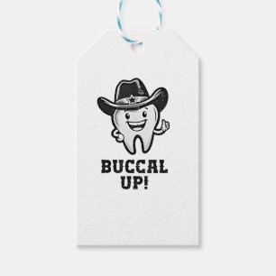 Buccal Up Dental Dentist Cowboy Teeth Funny  Gift Tags