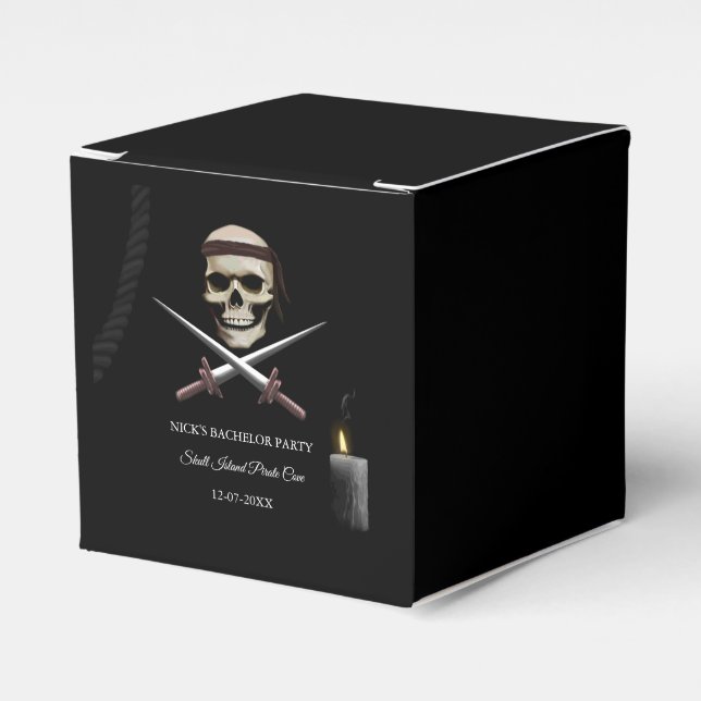 Buccaneer party Pirate themed birthday / bachelor  Favour Box (Front Side)