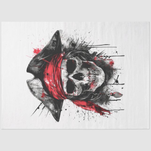Buccaneer Pirate Red Bandanna Decoupage Tissue Paper (Front)