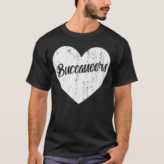 Buccaneer School Sports Faneam Spirit Mascot Heart T-Shirt