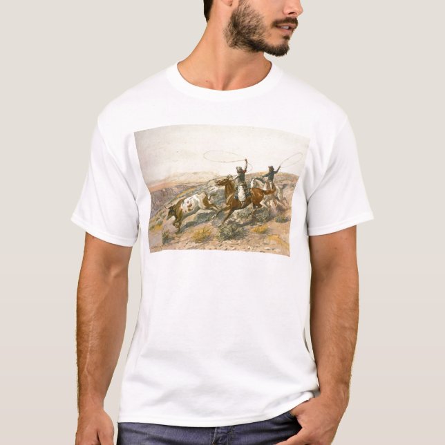 Buccaroos by Charles Marion Russell T-Shirt (Front)