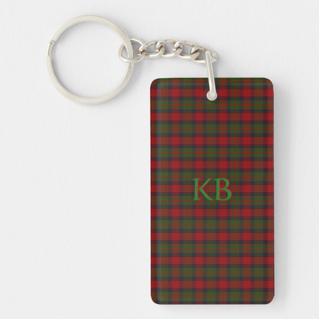 Buccleuch Official Tartan with monogram / initials Key Ring (Front)