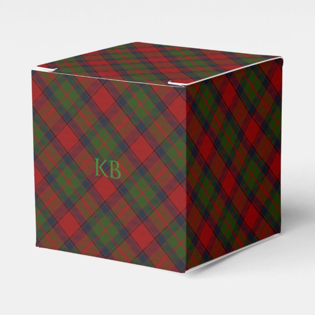 Buccleuch Official Tartan with monogram / name Favour Box (Front Side)