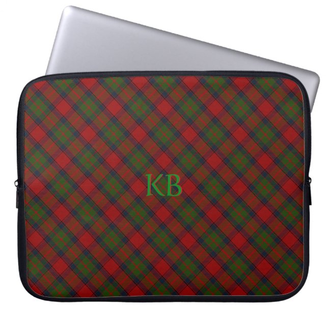 Buccleuch Official Tartan with monogram / name Laptop Sleeve (Front)