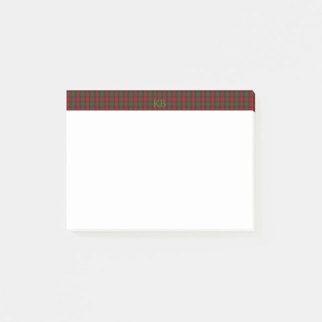 Buccleuch Official Tartan with monogram / name Post-it Notes (Front)