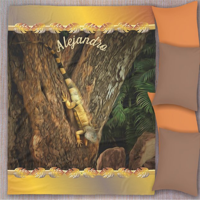 Bucerias Iguana 1069 Fleece Blanket (Creator Uploaded)