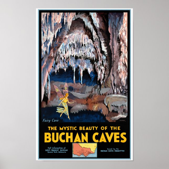 Buchan Caves Australia Vintage Poster (Front)