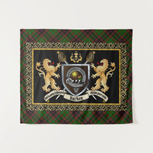 Buchan Clan Badge & Motto w/Lions  Tapestry
