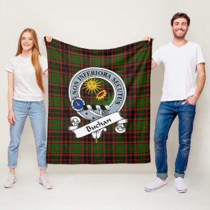 Buchan Modern Clan Badge Tartan Plaid Fleece Blanket