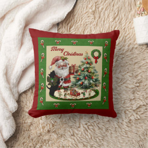 Buchan Scottie & Santa Christmas Cushion