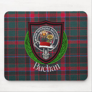 Buchan Scottish Clan Tartan and Crest Mouse Mat