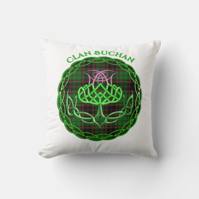 Buchan Scottish Tartan Celtic Thistle Cushion (Front)