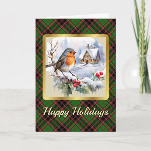 Buchan Tartan w/Robin Personalised Xmas Card