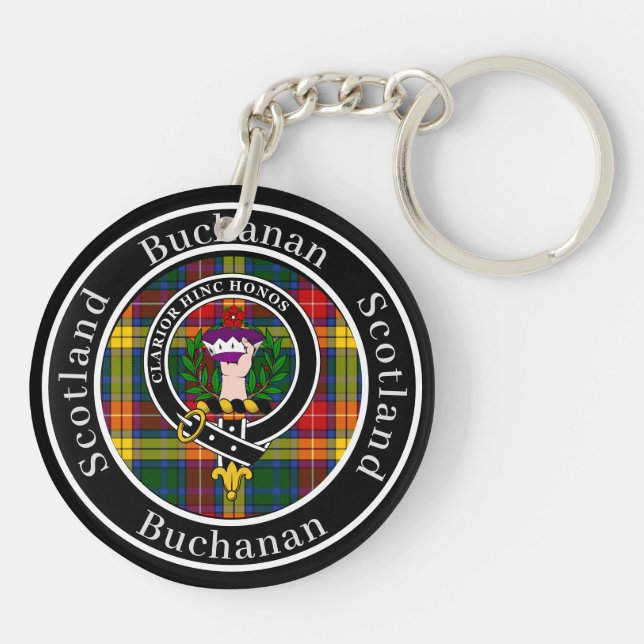 Buchanan Clan Badge & Tartan Key Ring (Back)