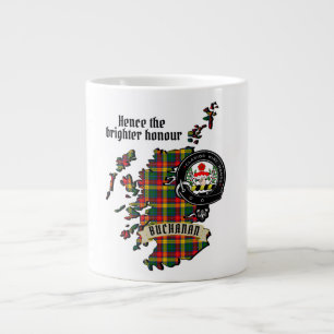 Buchanan Clan Badge & Tartan Map of Scotland  Large Coffee Mug
