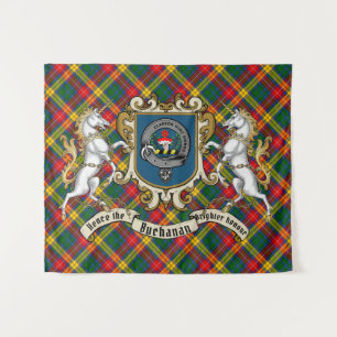 Buchanan  Clan Badge & Unicorns w/Tartan  Tapestry