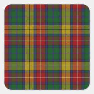 Buchanan Clan Family Tartan Square Sticker