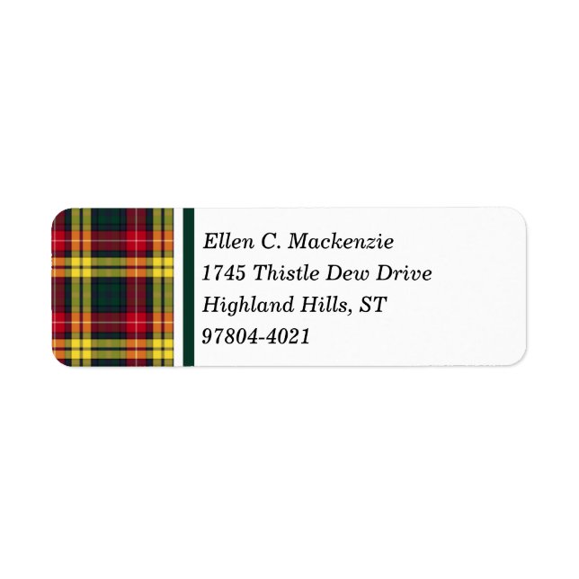 Buchanan Clan Red, Yellow and Green Tartan (Front)