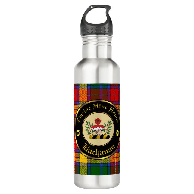 Buchanan Clan Stainless Steel Water Bottle (Front)