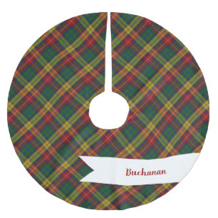 Buchanan Clan Tartan Plaid Pattern Brushed Polyester Tree Skirt