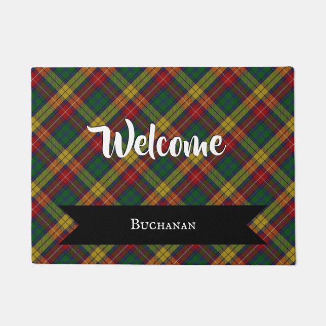 Buchanan Clan Tartan Plaid Pattern Doormat (Front)