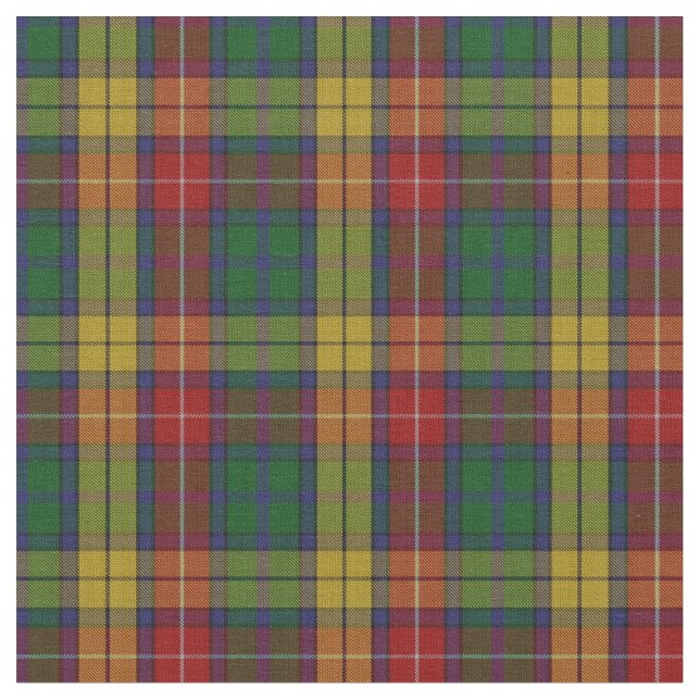 Buchanan Clan Tartan Plaid Pattern Fabric (Close Up)