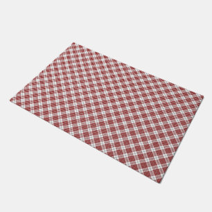 Buchanan clan tartan red white plaid doormat