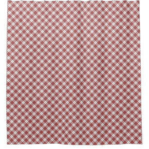 Buchanan clan tartan red white plaid shower curtain