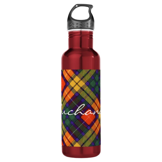 Buchanan Family clan Plaid Scottish kilt tartan 710 Ml Water Bottle (Front)