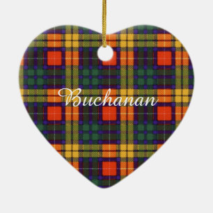 Buchanan Family clan Plaid Scottish kilt tartan Ceramic Tree Decoration