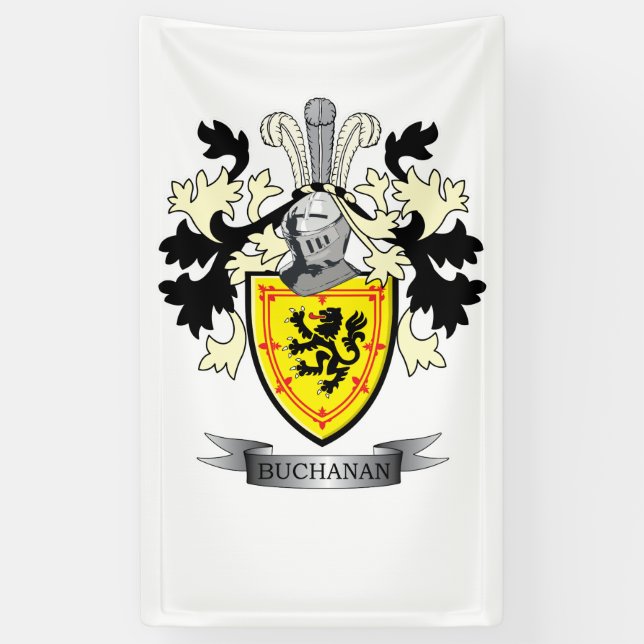 Buchanan Family Crest Coat of Arms Banner (Vertical)