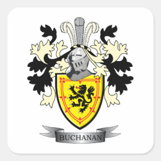 Buchanan Family Crest Coat of Arms Square Sticker
