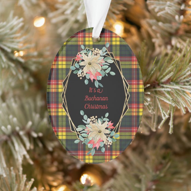 Buchanan Modern Scottish Tartan Christmas Ornament (Tree)