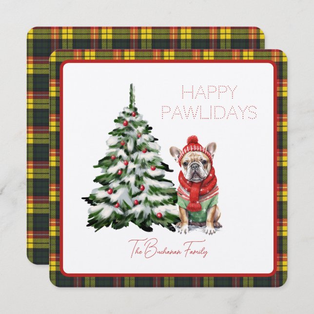 Buchanan Modern Tartan Happy Pawlidays Dog (Front/Back)
