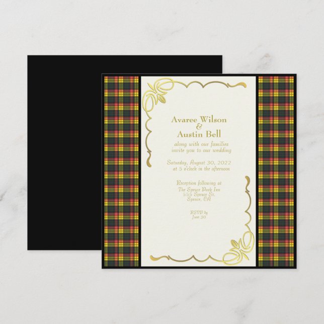 Buchanan Modern Tartan Wedding Invitation (Front/Back)