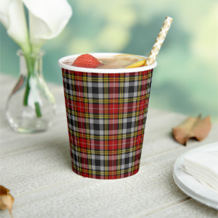 Buchanan Old Dress Clan Scottish Plaid Pattern Paper Cups