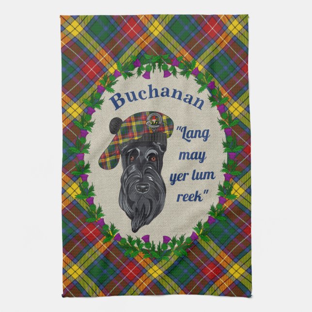 Buchanan Scottie Dog Kitchen Towel (Vertical)
