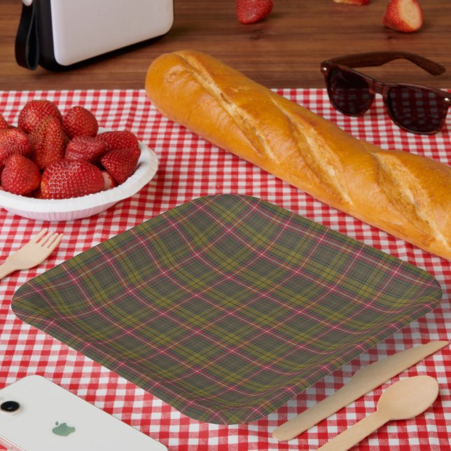 Buchanan Scottish Clan Tartan  Paper Plate (Picnic)