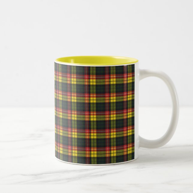 Buchanan  Scottish Clan Tartan   Two-Tone Coffee Mug (Right)