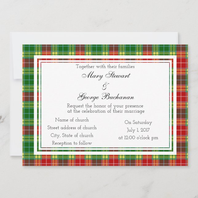 Buchanan Scottish Wedding Invitation (Front)