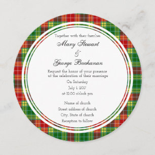 Buchanan Scottish Wedding Round Invitation