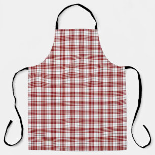 Buchanan tartan red white plaid apron