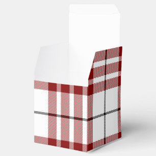 Buchanan tartan red white plaid favour box