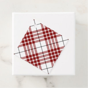 Buchanan tartan red white plaid favour tags