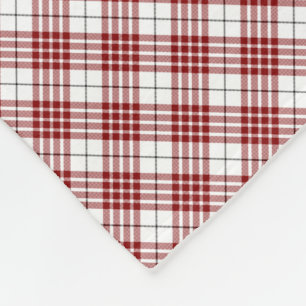Buchanan tartan red white plaid fleece blanket