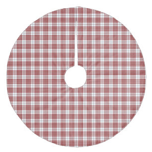 Buchanan tartan red white plaid fleece tree skirt