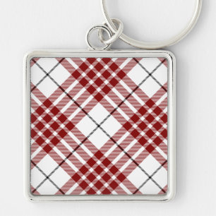 Buchanan tartan red white plaid key ring