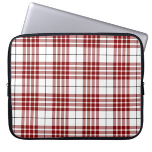 Buchanan tartan red white plaid laptop sleeve